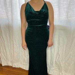 Green glitter mermaid gown